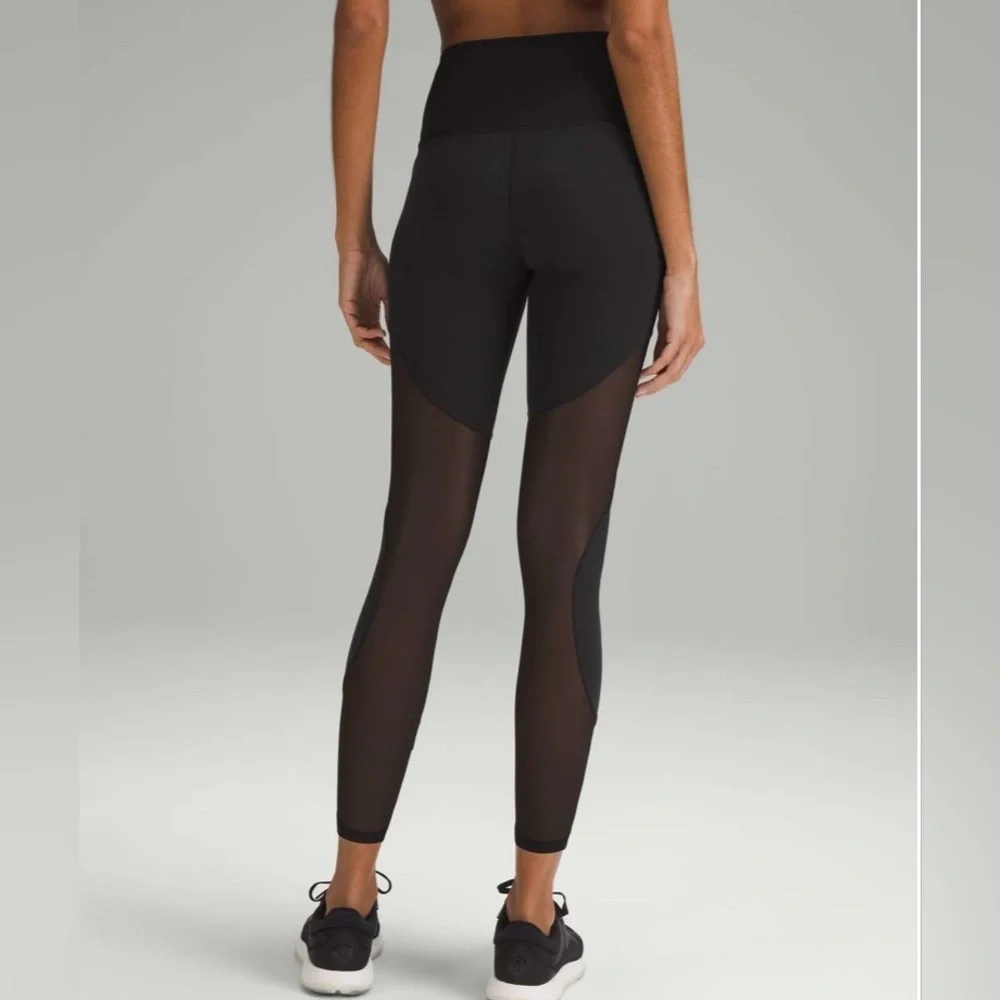 Lululemon black wunder train mesh leggings